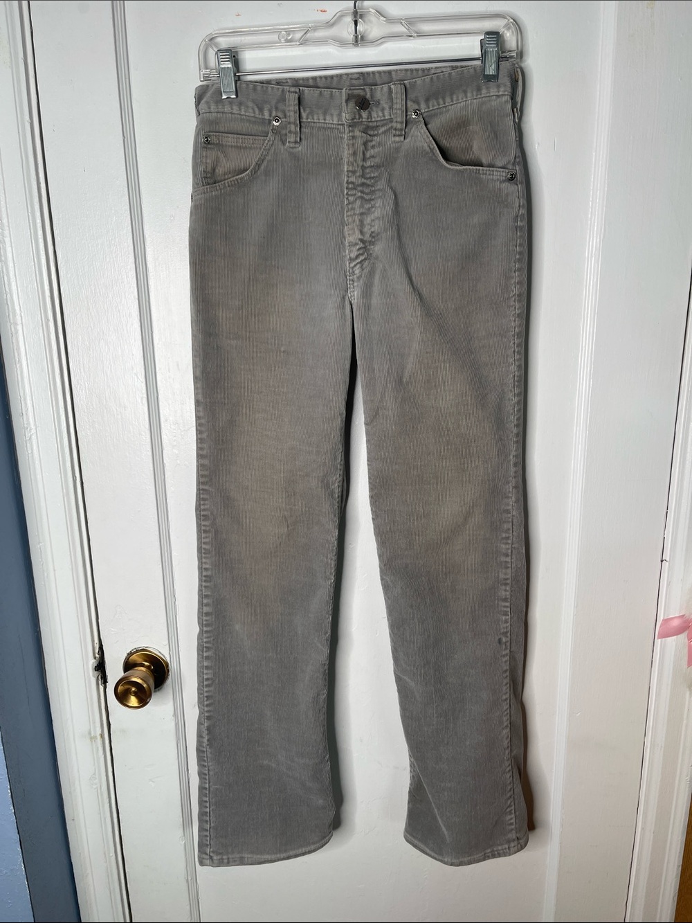 Vintage Wrangler Corduroy Pants 29 Short Gray Ladies Straight Leg